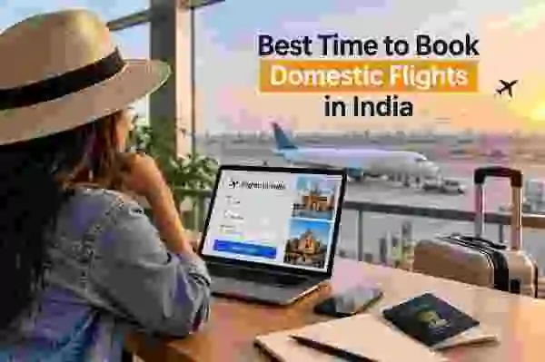 Best time to book domestic flights in India – traveler comparing flight fares